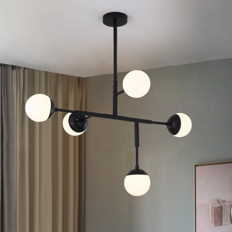 5 Lights Orb Shaped Chandelier Metal Ceiling Pendant Light - Rebooters