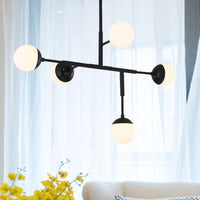 5 Lights Orb Shaped Chandelier Metal Ceiling Pendant Light - Rebooters