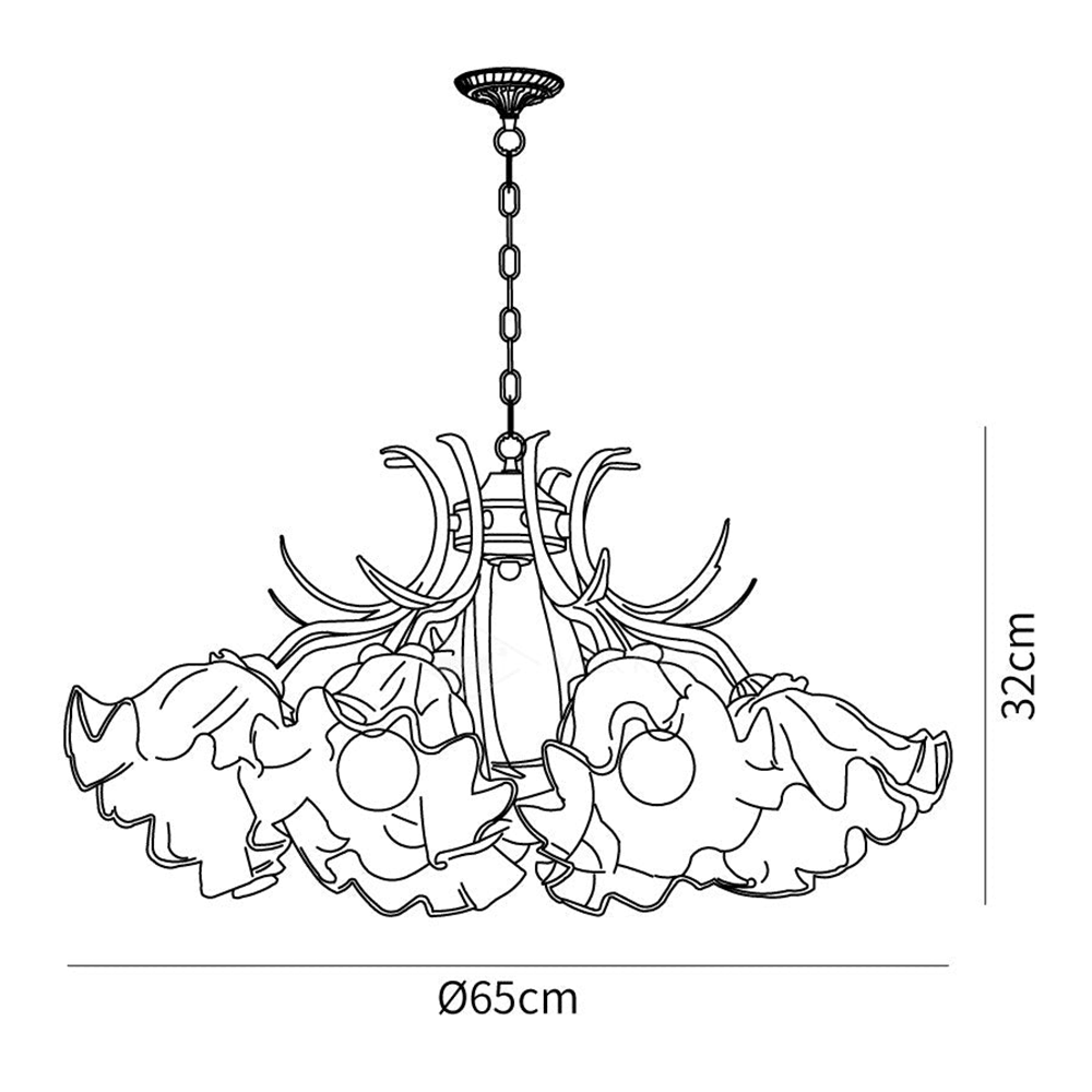 Vintage Bell Orchid Living Room Chandelier Design Light | Rebooters - Rebooters