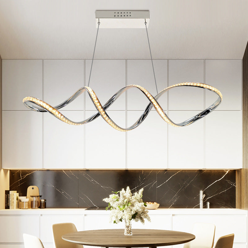 Twist Hanging Chandelier Modern Crystal LED Pendant Lighting - Rebooters