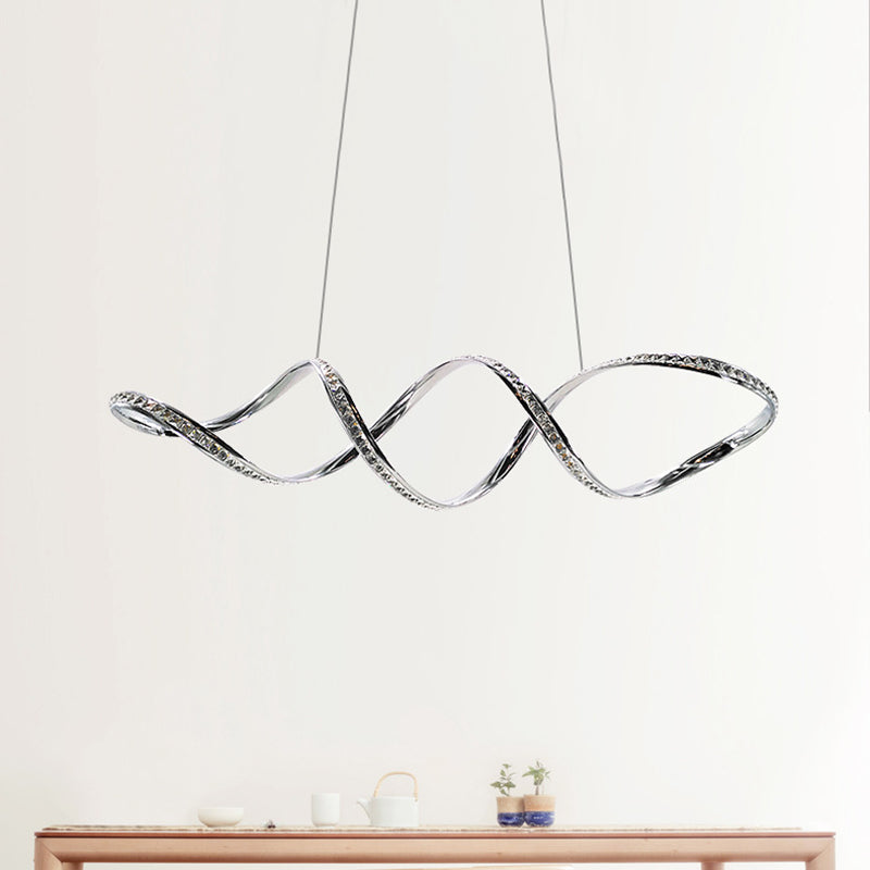 Twist Hanging Chandelier Modern Crystal LED Pendant Lighting - Rebooters