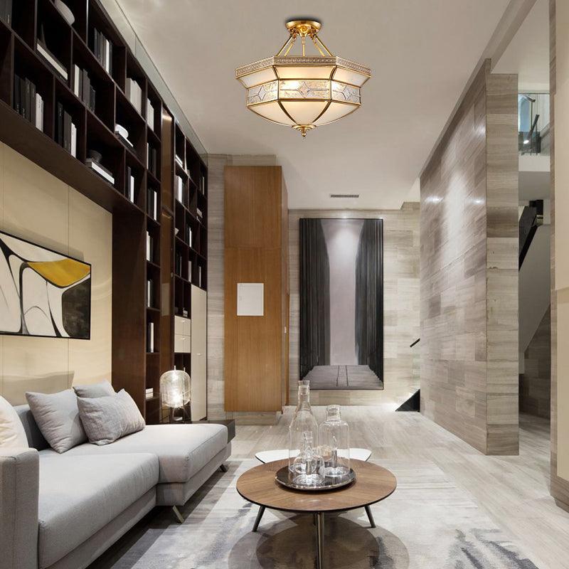 14"/18"/23.5" Wide 3/4/6 Lights Frosted Glass Ceiling Fixture - Rebooters