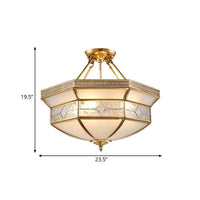 14"/18"/23.5" Wide 3/4/6 Lights Frosted Glass Ceiling Fixture - Rebooters