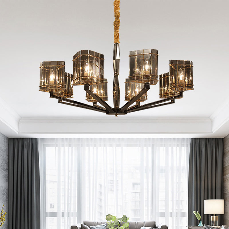 Triangle Hanging Chandelier Modernism Crystal Black Pendant Light - Rebooters