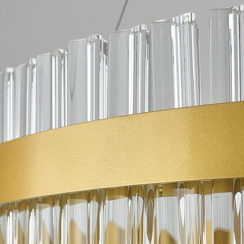 Bend Ceiling Chandelier Modernist Crystal 47 Inch LED Gold Pendant Light - Rebooters