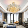 Tiered Hanging Chandelier Contemporary Crystal 8/13 Heads Gold Light Kit - Rebooters