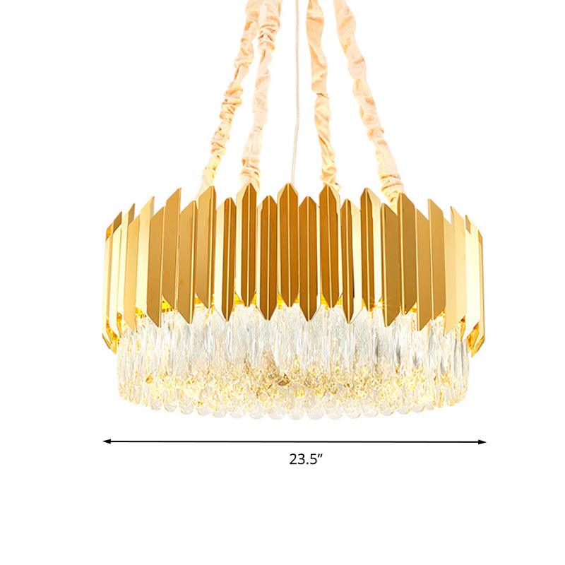 19.5"/23.5" Wide Gold Round Chandelier Lamp Postmodern Ceiling Light - Rebooters