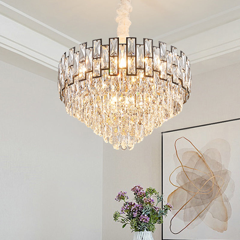 16"/19.5" Wide Nickel Tapered Ceiling Chandelier Modern Light - Rebooters