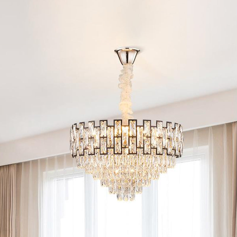 16"/19.5" Wide Nickel Tapered Ceiling Chandelier Modern Light - Rebooters