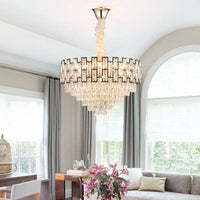 16"/19.5" Wide Nickel Tapered Ceiling Chandelier Modern Light - Rebooters