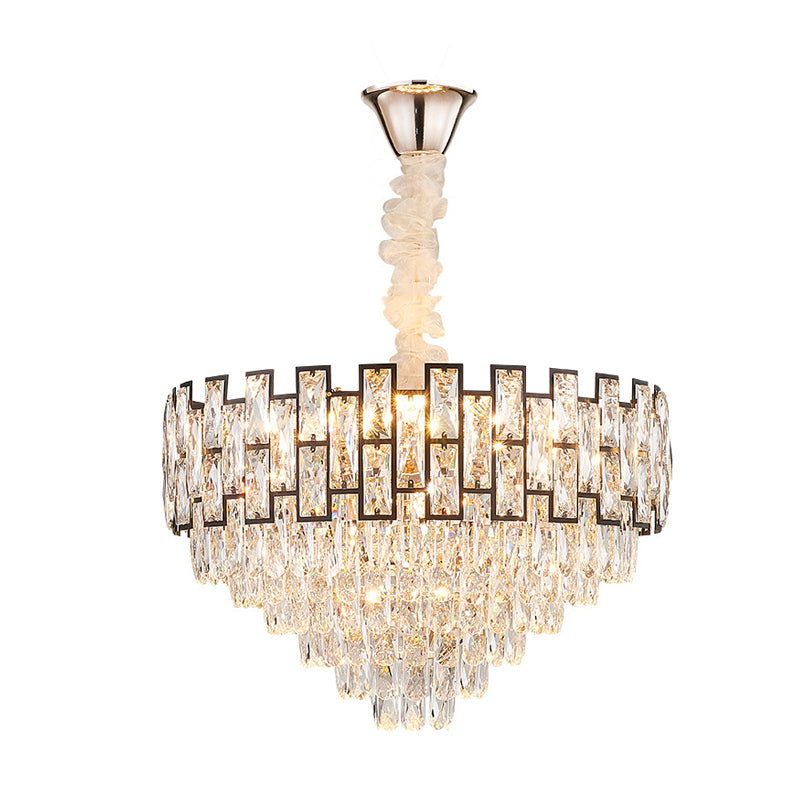 16"/19.5" Wide Nickel Tapered Ceiling Chandelier Modern Light - Rebooters