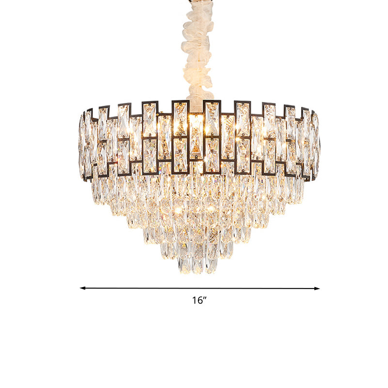 16"/19.5" Wide Nickel Tapered Ceiling Chandelier Modern Light - Rebooters