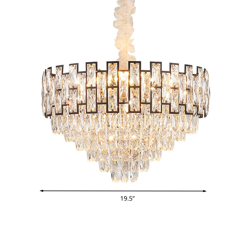 16"/19.5" Wide Nickel Tapered Ceiling Chandelier Modern Light - Rebooters