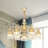 Gold Bell Chandelier Minimalist 7/9 Lights Hanging Lamp Kit - Rebooters