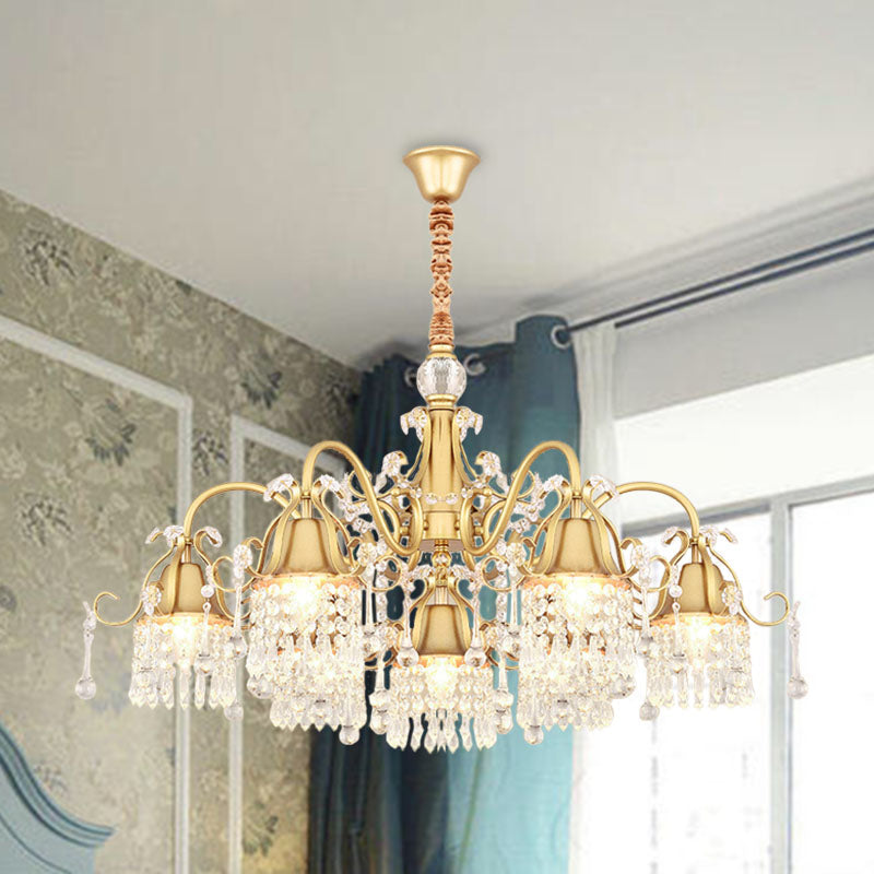 Gold Bell Chandelier Minimalist 7/9 Lights Hanging Lamp Kit - Rebooters