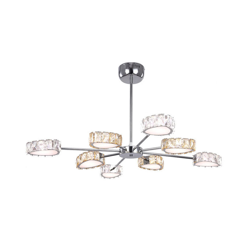 Triangle Crystal Block Ceiling Chandelier 8 Lights Chrome Lamp - Rebooters