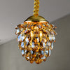 Pinecone Crystal Ceiling Pendant Light Modern Style 2 Lights Black Gold Chandelier - Rebooters