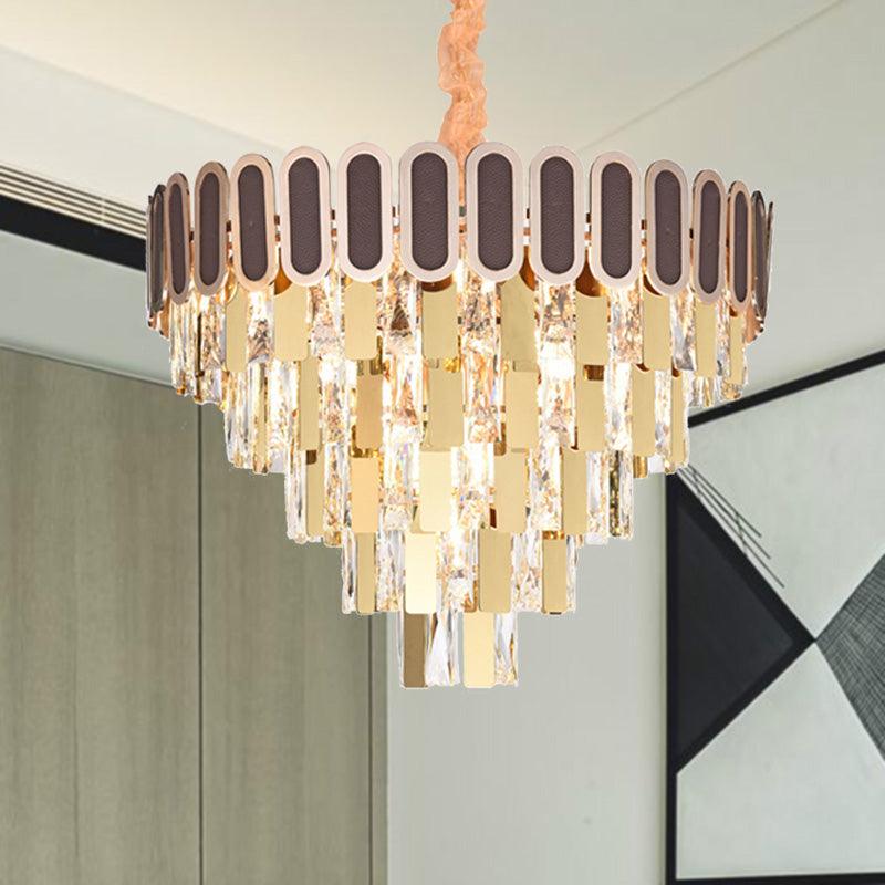9/16 Lights Dining Room Chandelier Contemporary Gold Light Kit - Rebooters