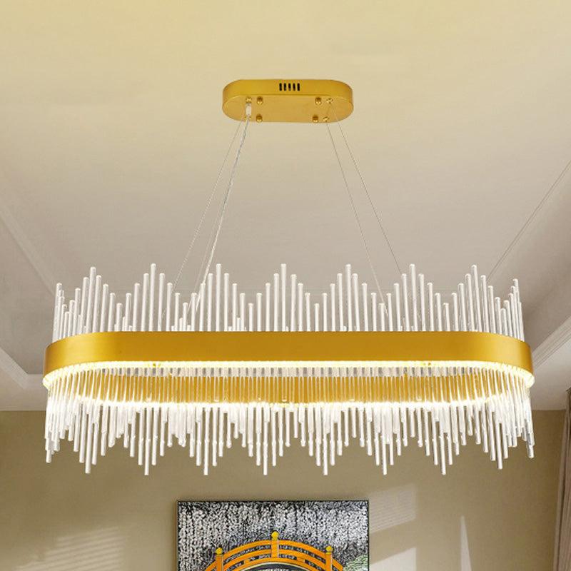 Modern Geometric Chandelier Crystal LED Pendant Lighting Gold - Rebooters