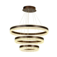 Black 3 Tiers Pendant Lighting Contemporary Crystal Block LED Ceiling Chandelier - Rebooters