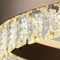 Black 3 Tiers Pendant Lighting Contemporary Crystal Block LED Ceiling Chandelier - Rebooters