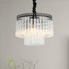 2/3 Tiers Chandelier Light Fixture Modern Swirl Crystal Rod - Rebooters