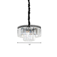 2/3 Tiers Chandelier Light Fixture Modern Swirl Crystal Rod - Rebooters