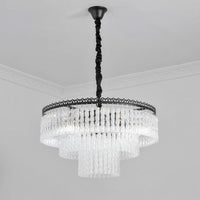 2/3 Tiers Chandelier Light Fixture Modern Swirl Crystal Rod - Rebooters