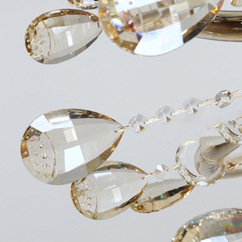 Bell Living Room Chandelier Lamp Traditional Crystal Drop 8 Lights Chrome - Rebooters