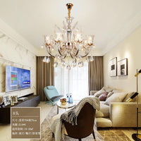 Bell Living Room Chandelier Lamp Traditional Crystal Drop 8 Lights Chrome - Rebooters