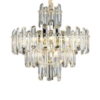 3 Tiers Beveled Crystal Chandelier Light Fixture 8/12 Lights - Rebooters
