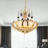 Lotus Crystal Ball Ceiling Chandelier Modernism 4/5/8 Lights Gold - Rebooters