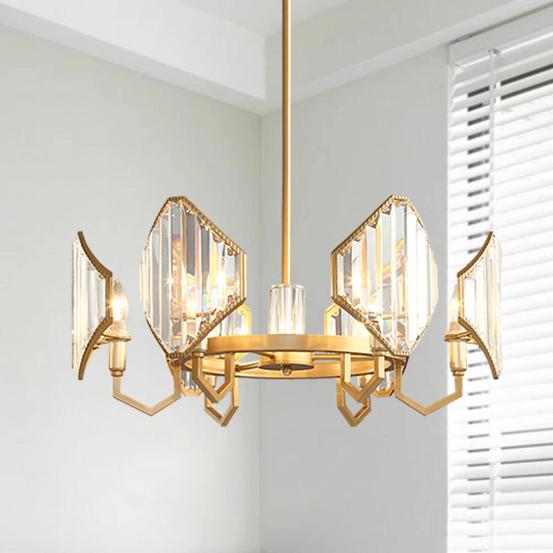 Gold Candle Hanging Pendant Light Postmodern 6/8 Lights Chandelier - Rebooters