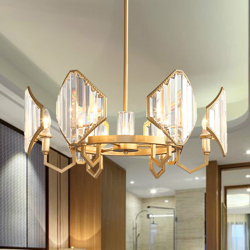 Gold Candle Hanging Pendant Light Postmodern 6/8 Lights Chandelier - Rebooters