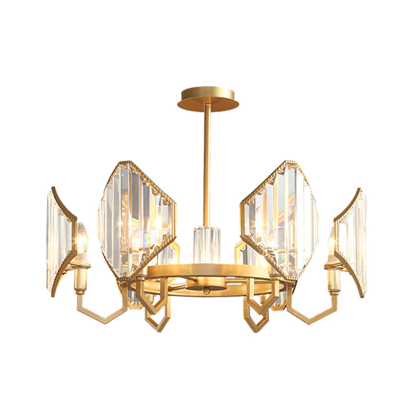 Gold Candle Hanging Pendant Light Postmodern 6/8 Lights Chandelier - Rebooters