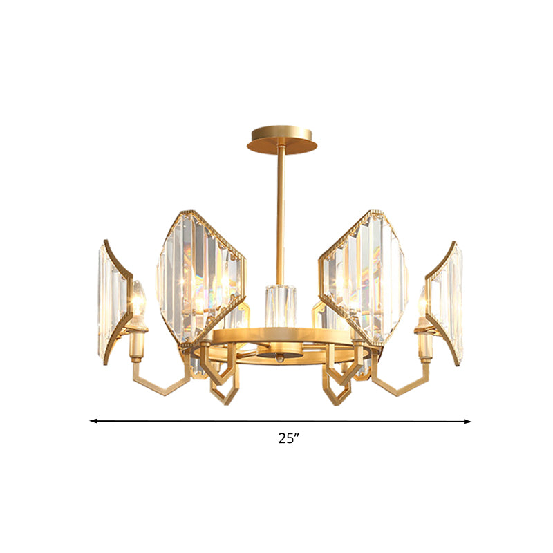 Gold Candle Hanging Pendant Light Postmodern 6/8 Lights Chandelier - Rebooters