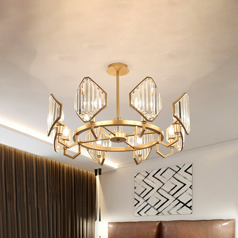 Gold Candle Hanging Pendant Light Postmodern 6/8 Lights Chandelier - Rebooters