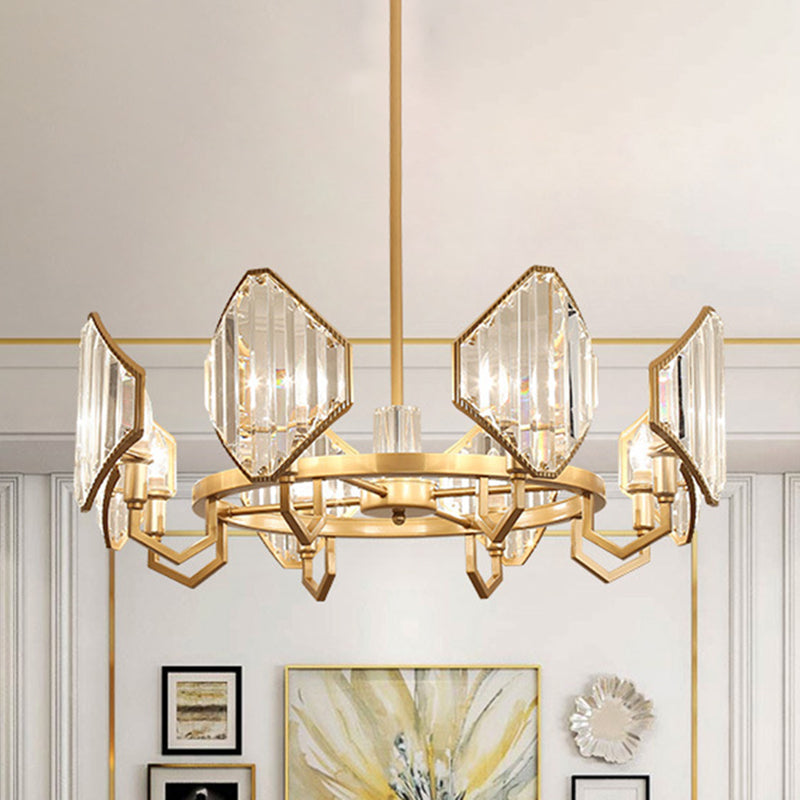 Gold Candle Hanging Pendant Light Postmodern 6/8 Lights Chandelier - Rebooters