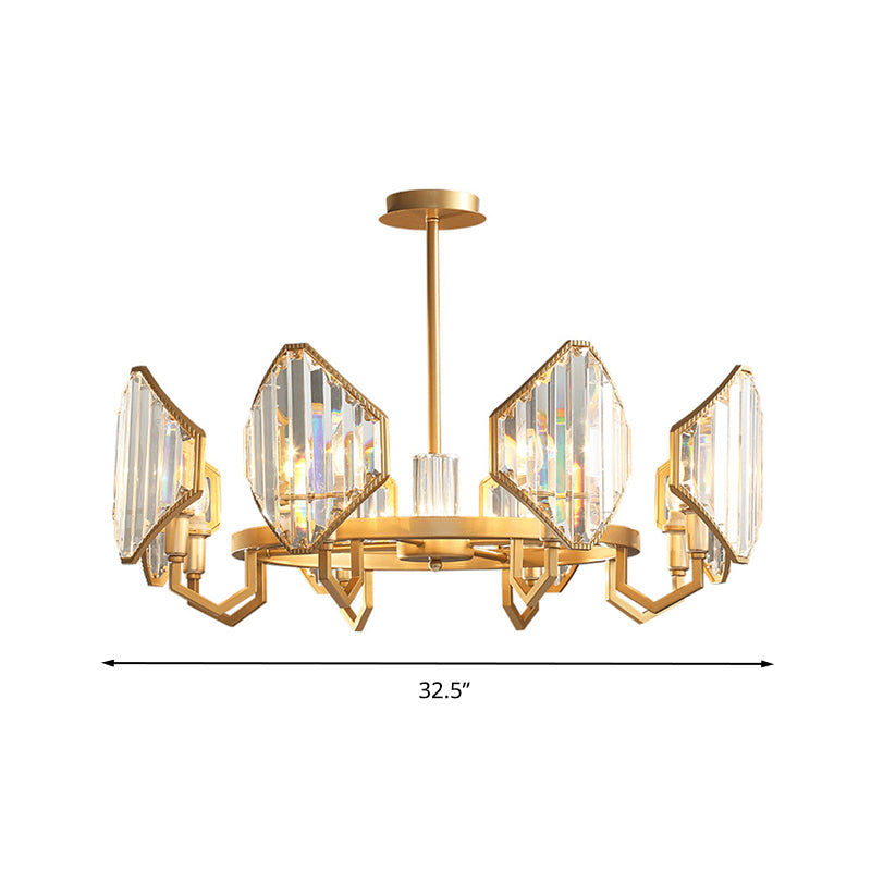 Gold Candle Hanging Pendant Light Postmodern 6/8 Lights Chandelier - Rebooters