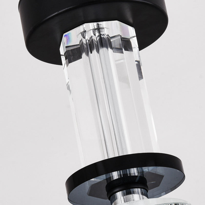 Rectangle-Cut Crystal Sputnik Chandelier Modernism 3/6/8 Lights Black Ceiling Light Fixture - Rebooters