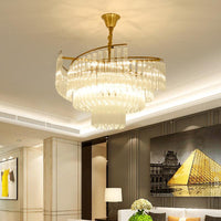 8-Bulb Living Room Chandelier Lighting Gold LED Pendant - Rebooters