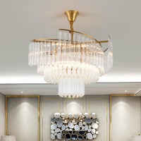 8-Bulb Living Room Chandelier Lighting Gold LED Pendant - Rebooters