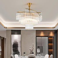 8-Bulb Living Room Chandelier Lighting Gold LED Pendant - Rebooters