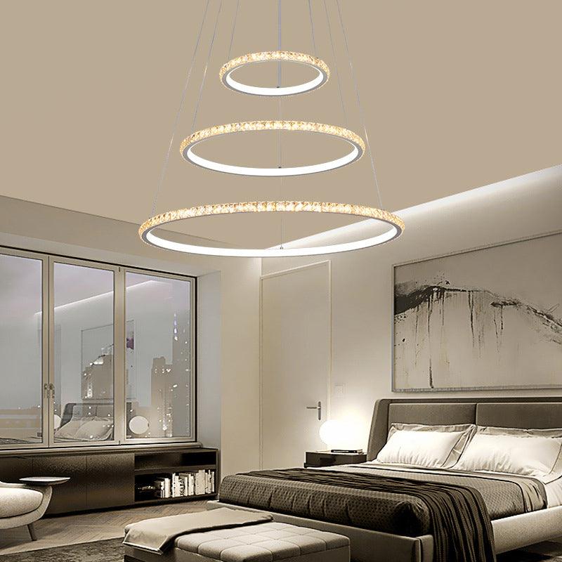 3-Tier Chandelier Light Fixture Modern Crystal LED Gold Ceiling Pendant Light - Rebooters
