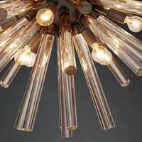 9-Bulb Living Room Chandelier Lighting Modern Brass Pendant - Rebooters