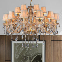Armed Clear K9 Crystal Pendant Chandelier Rustic Beige Light - Rebooters