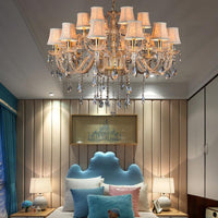 Armed Clear K9 Crystal Pendant Chandelier Rustic Beige Light - Rebooters