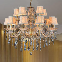 Armed Clear K9 Crystal Pendant Chandelier Rustic Beige Light - Rebooters