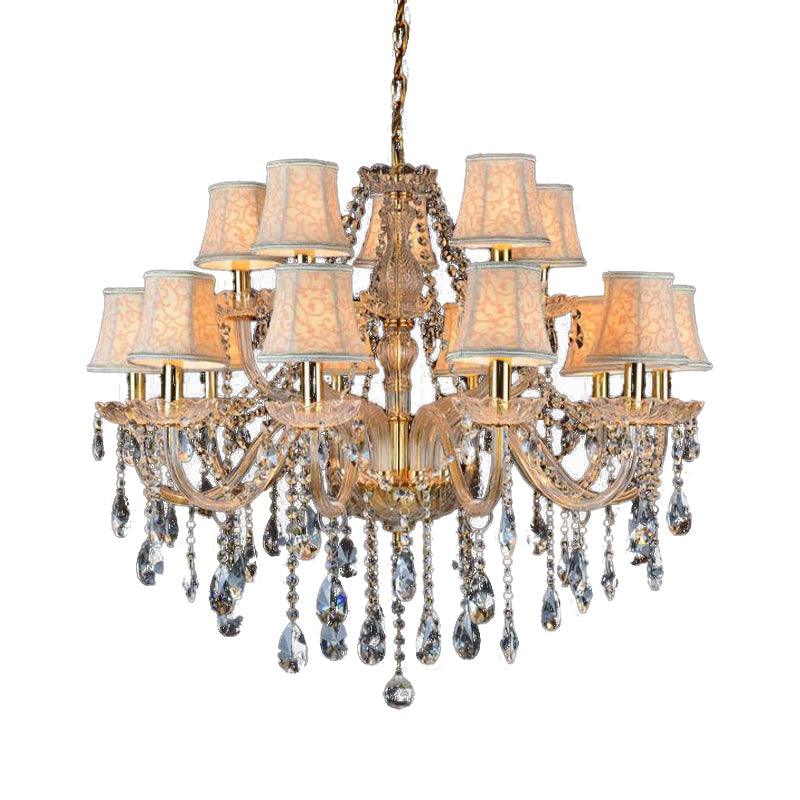 Armed Clear K9 Crystal Pendant Chandelier Rustic Beige Light - Rebooters