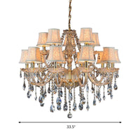 Armed Clear K9 Crystal Pendant Chandelier Rustic Beige Light - Rebooters
